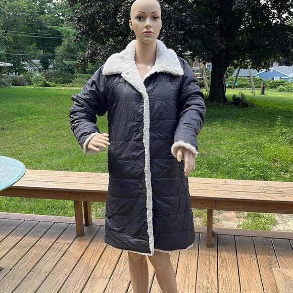 Sanctuary Jackets & Blazers - Sanctuary Faux Fur Lined Jacket Black Cream